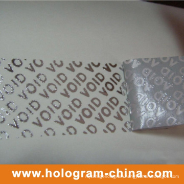 Tamper Evident Embossing Aluminum Foil Void